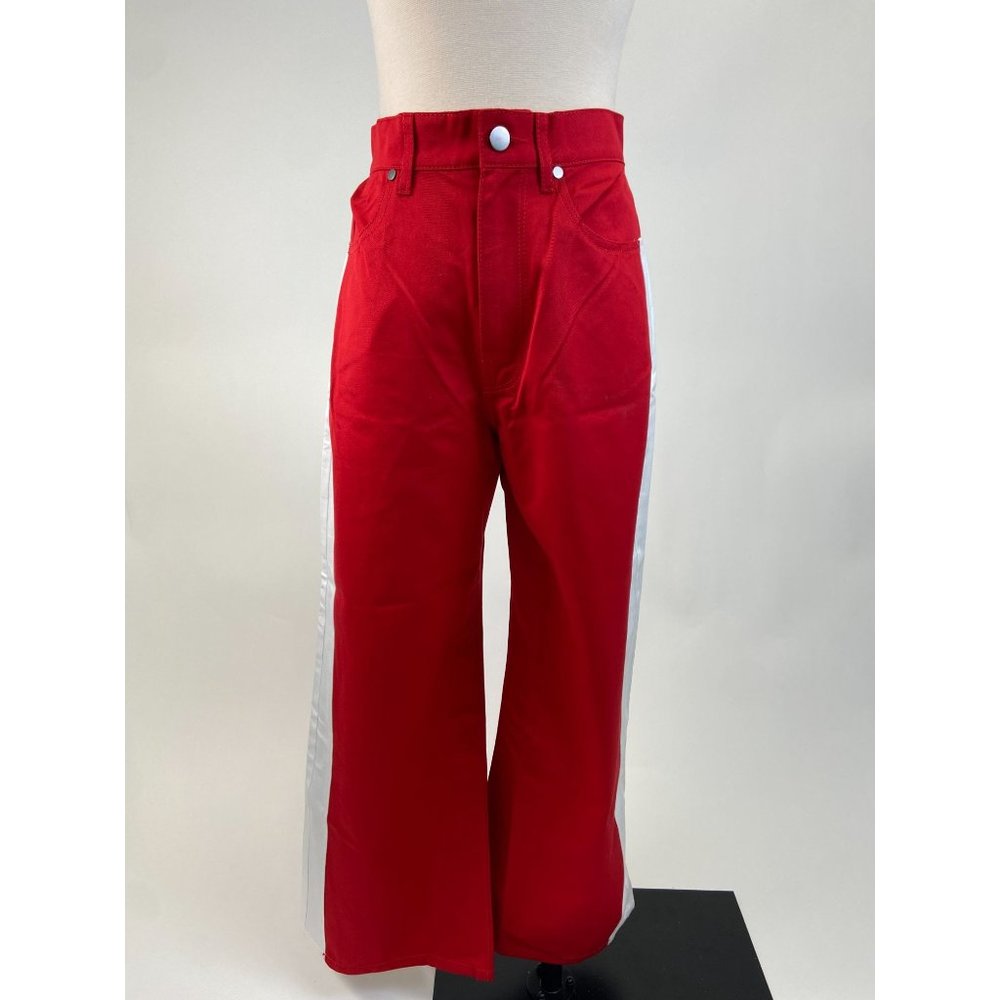 Women's BLDWIN Red & White Wide-leg Pants